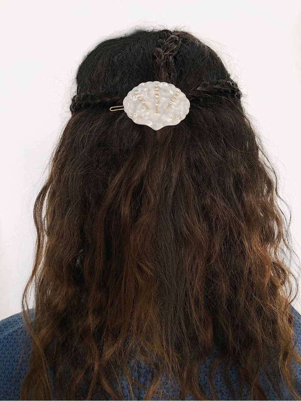 New🌟Anthropologie-Pico-Pearl Embellished  Green Shell Hair Clip